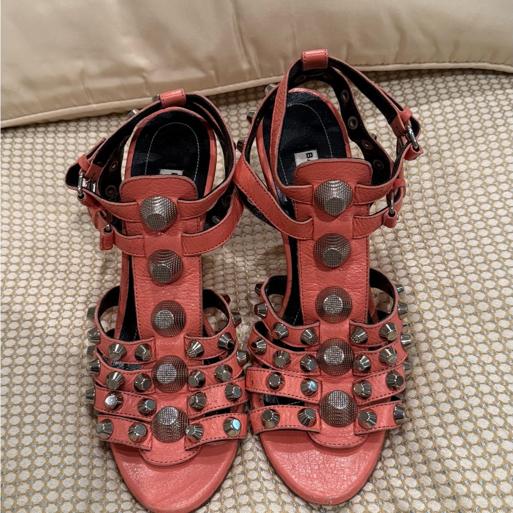 Balenciaga Pink Studded heels